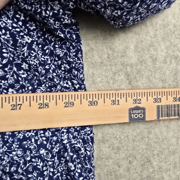 Lane Bryant Womens Floral Print Tunic Top Navy Blue Size 34/36 Polyester Relaxed - Picture 7 of 7